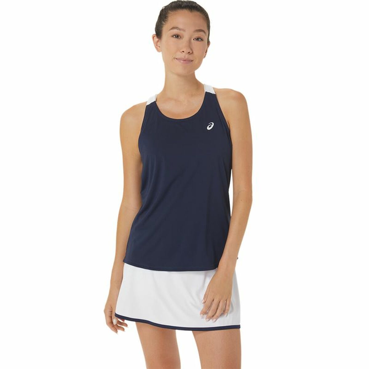 Short-sleeve Sports T-shirt Asics Court Blue Dark blue Tennis-0